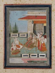 Prince et princesse écoutant des musiciens, vers 1840